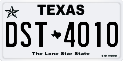 TX license plate DST4010