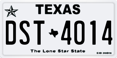 TX license plate DST4014
