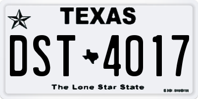 TX license plate DST4017