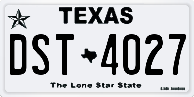 TX license plate DST4027