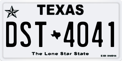 TX license plate DST4041