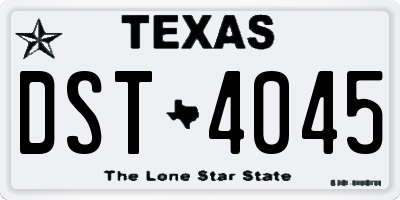 TX license plate DST4045
