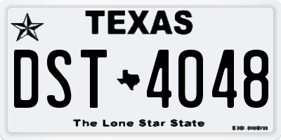 TX license plate DST4048