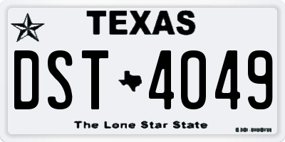 TX license plate DST4049