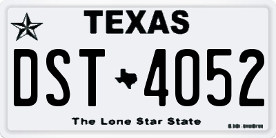 TX license plate DST4052