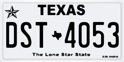 TX license plate DST4053