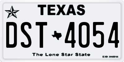 TX license plate DST4054