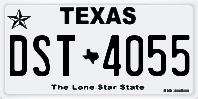 TX license plate DST4055