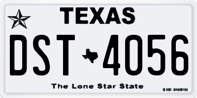 TX license plate DST4056