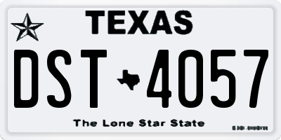 TX license plate DST4057
