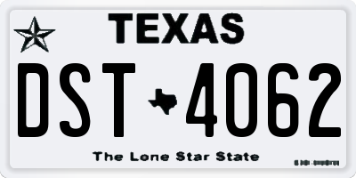 TX license plate DST4062