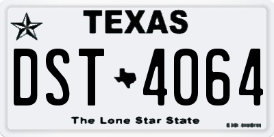 TX license plate DST4064