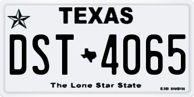 TX license plate DST4065
