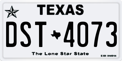 TX license plate DST4073