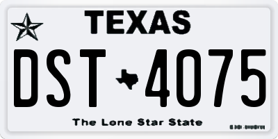 TX license plate DST4075