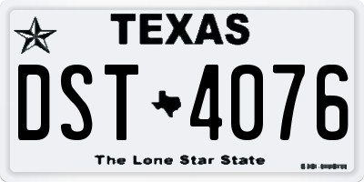 TX license plate DST4076
