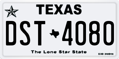 TX license plate DST4080