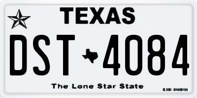 TX license plate DST4084