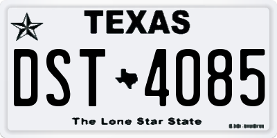 TX license plate DST4085