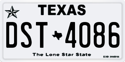TX license plate DST4086
