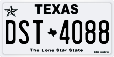 TX license plate DST4088