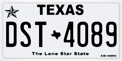 TX license plate DST4089