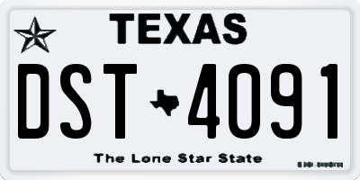 TX license plate DST4091
