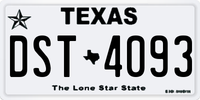 TX license plate DST4093
