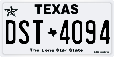TX license plate DST4094