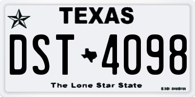 TX license plate DST4098