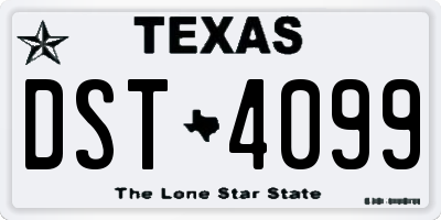 TX license plate DST4099