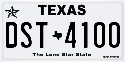 TX license plate DST4100