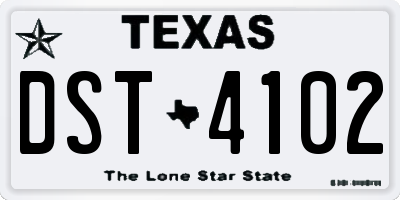 TX license plate DST4102