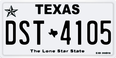 TX license plate DST4105