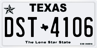 TX license plate DST4106