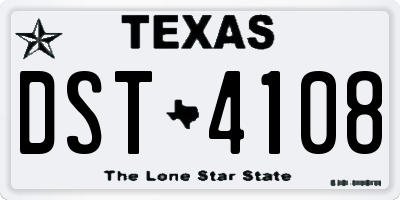 TX license plate DST4108