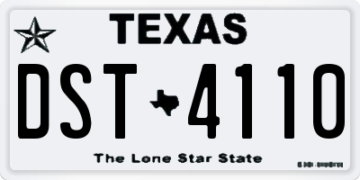 TX license plate DST4110