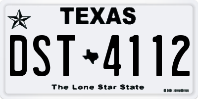 TX license plate DST4112