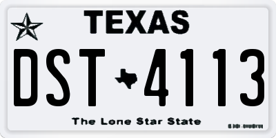 TX license plate DST4113