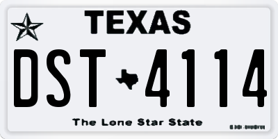 TX license plate DST4114