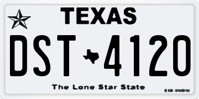 TX license plate DST4120