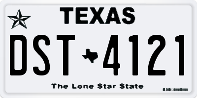 TX license plate DST4121