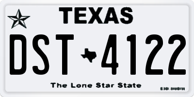 TX license plate DST4122