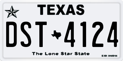 TX license plate DST4124