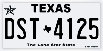 TX license plate DST4125