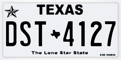 TX license plate DST4127