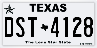 TX license plate DST4128