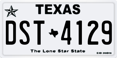 TX license plate DST4129