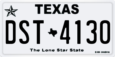 TX license plate DST4130