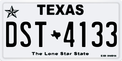 TX license plate DST4133